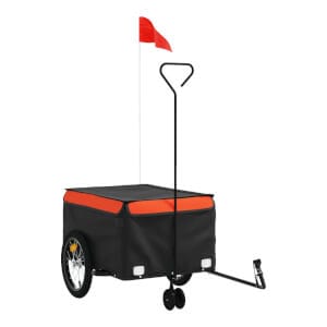 VidaXL Cykelvagn svart och orange 45 kg järn