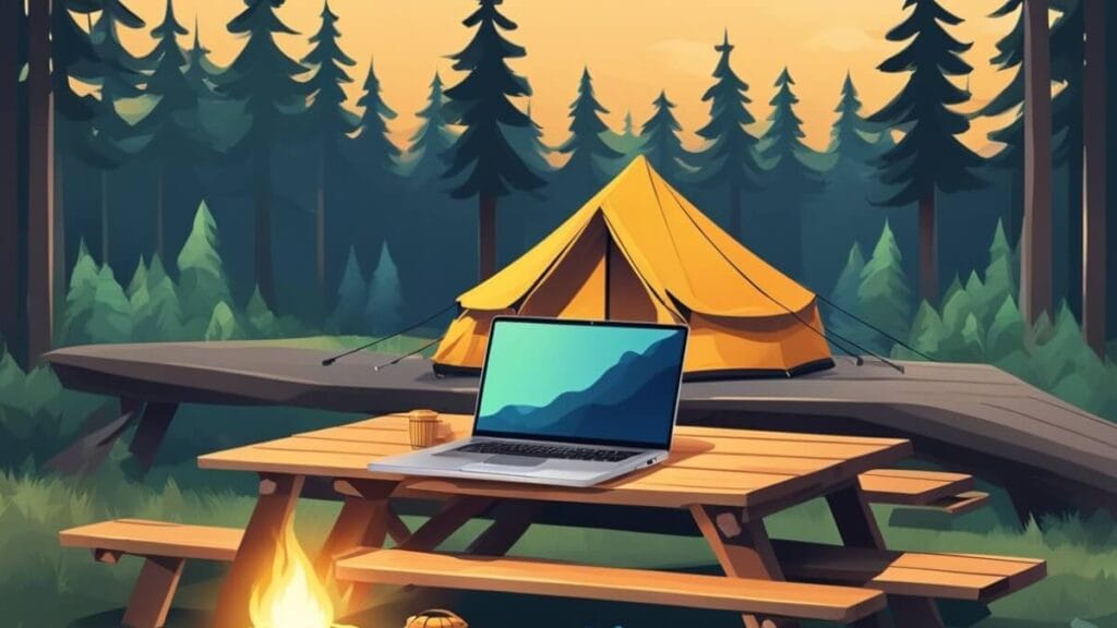 Onlinekasinospel du kan spela under camping illustration
