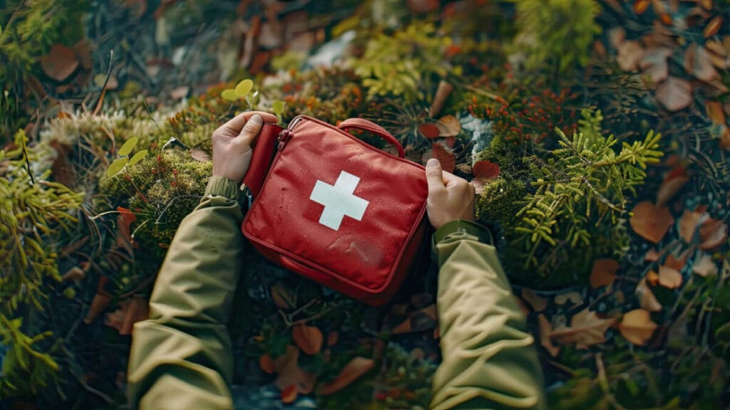 Skapa det perfekta naturliga första hjälpen-paketet för ditt nästa vandringsäventyr illustration
