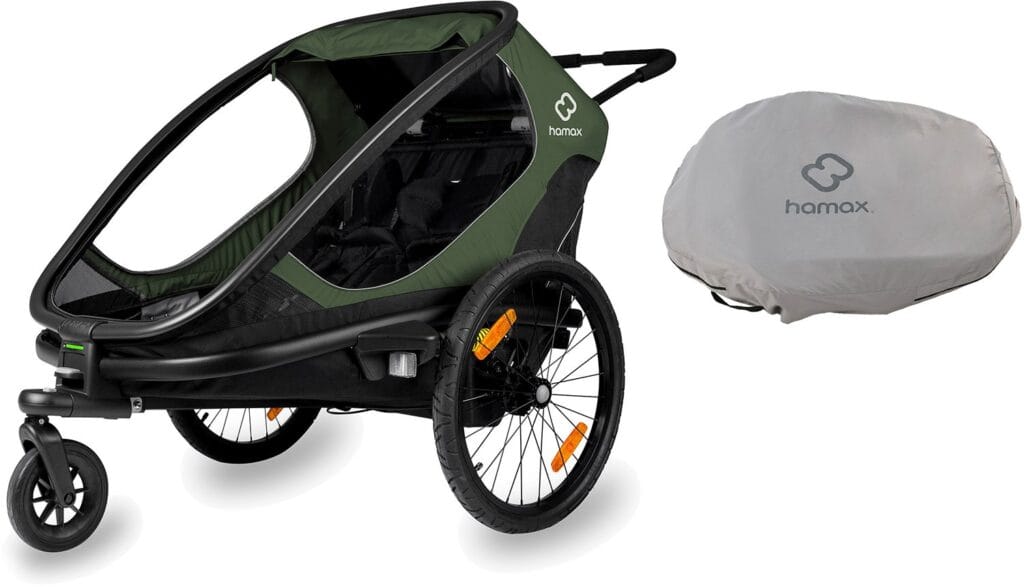 Hamax Outback Cykelvagn inkl. Förvaringsöverdrag, Green/Black