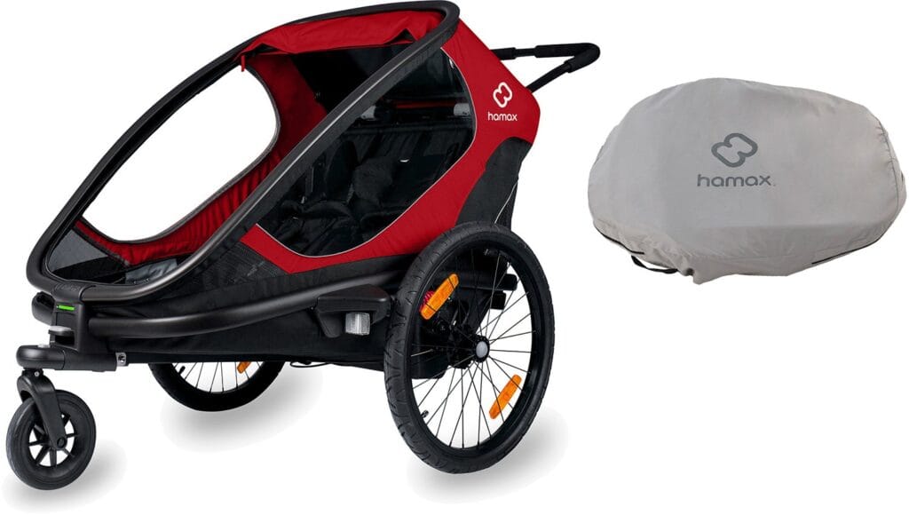 Hamax Outback Cykelvagn inkl. Förvaringsöverdrag, Red/Black