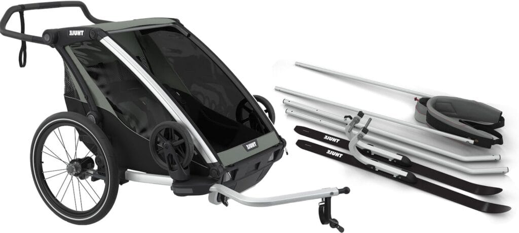 Thule Chariot Lite 2 Cykelvagn inkl. Skid- & Vandringskit, Agave