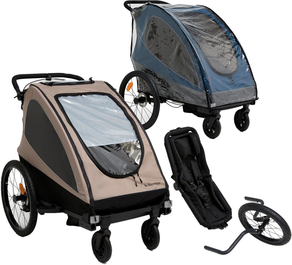 Beemoo Activity Sport Cykelvagn Inkl. Newborn Set, Joggingkit & Regnskydd, Beige