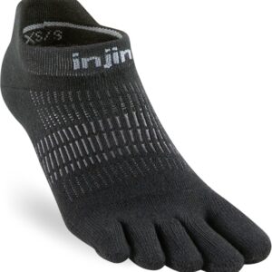 INJINJI WOMENS RUN LIGHTWEIGHT NO-SHOW Black, tåstrumpor löpning