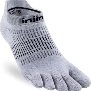 INJINJI WOMENS RUN LIGHTWEIGHT NO-SHOW Grey, tåstrumpor löpning